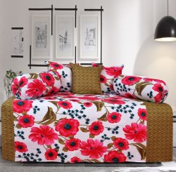 100% Cotton Bedding Set Of 6 Diwan Home Decor Single Bed Sheet Set Floral Gift- 104 Tc SB-DS90C