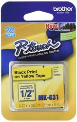 Brother Tape Cartridges 0.5IN Wide Black On Yellow