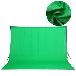 10 X 6.5 Feet 3X2M Photo Seamless 100% Cotton Muslin Collapsible Backdrop Screen Cloth Green Background For Studio Photography Video Shooting And Television