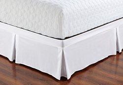 De Moocci Wrap Around Style Tailored Bed Skirt - Never Lift Your Mattress Generous 16" Drop Pleated Styling Hotel Quality Iron Easy Wrinkle Resistant