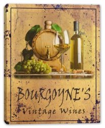 J Edgar Cool Bourgoyne's Family Name - Many Designs Available - Vintage Wines Gallery Wrapped Canvas Sign 3 Sizes Available - 11" X 14