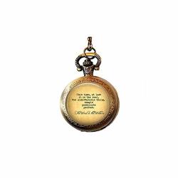 The Wind In The Willows Quote This Time At Last It Is The Real.thing - Literary Quote Gift Pocket Watch Necklace Yellow