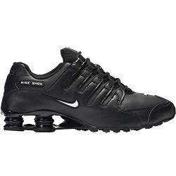 Nike Mens Shox Nz Leather Synthetic Black White Trainers 9.5 Us