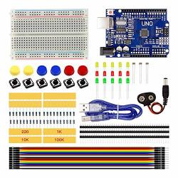 Szhr LED Jumper Button Module 400 Holes MINI Breadboard Starter Kit Compatible For Arduino Uno R3