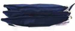 Nexx Fabric 3 Pocket 33CM Pencil Bag-colour Navy Blue Triple Compartments 3 X Easy Slide Zip Closure Pencil Bag Store And Organise Your Pens