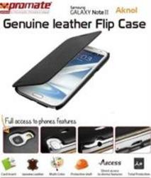 Promate Aknol-premium Leather Flip Case For Samsung Galaxy Note 2