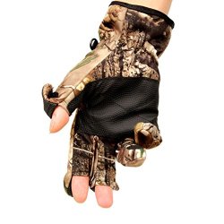 Hna Peak Men's Outdoor Sports Fishing Hunting Waterproof Camouflage Slit Finger Gloves Xl