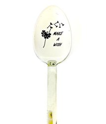 Weenca Dessert Spoon Make A Wish - Sturdy Long Handle Spoon-perfect Gifts For Ice Cream Lovers-spoon Engraved By Laser Machine
