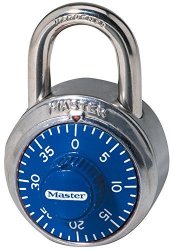 Master Lock Padlock Standard Dial Combination Lock 1-7 8 In. Wide Blue 1506D