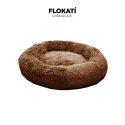 Chocolate Long-fur Fluffy Flokati Medium 70CM Iremia Dog Bed
