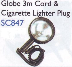 Spot Lamp 12vault 55w Halogen Globe 3meter Cord And Cigerette Lighter Plug 280x165x80mm