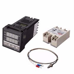 Lomsarsh REX-C100 Temperature Controller 0? 1300? AC110V-240V 40A Alarm REX-C100 Digital Pid Temperature Controller Kits