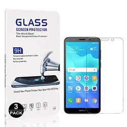 Bear Village Huawei Y5 2018 Tempered Glass Screen Protector Anti Scratches 9H Hardness Screen Protector Film For Huawei Y5 2018 3 Pack