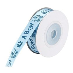 Elaco 10 Yards It's A Boy Girl Baby Shower Ribbon Grosgrain Ribbon Gift Belt Decor Blue