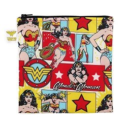 Bumkins Dc Comics Reusable Snack Bag Large Wonder Woman