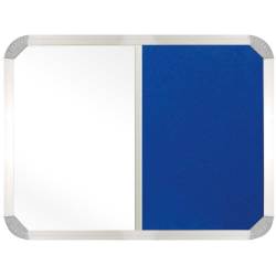 Non-magnetic Combination Whiteboard 900 600MM - Royal Blue Felt