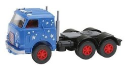 Wiking Ho Scale U.s. Semi Truck Tractor Only 3-AXLE Cabover -- Blue Red Rims White Stars