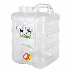Hainter 15 L Portable Water Container With Spigot Portable Plastic Pure Water Bucket With Lid Faucet Water Container Storage For Self-driving Tour
