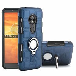 QiongNi Case For Motorola Moto E5 Play Go XT1920-15 XT1920-16 XT1920-18 XT1920-19 Case Cover + 360 Degree Rotating Ring Holder Kickstand Blue