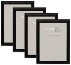 Black A4 Wooden Picture Frames For Photo & Certificate - 4 Pack 21CM X 29.7CM