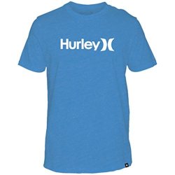 Hurley Men's Premium One And Only Solid Short Sleeve Light Photo Blue Heather 463 XL