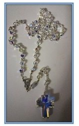 Catholic - Swarovski Crystal Ab Rosary In Sterling Silver