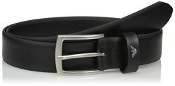 Armani Jeans Men's Rubberized Leather Belt Black 31