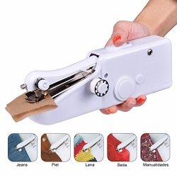 MINI Sewing Machine Portable Hand Sewing Machine Clothes Fabric Quick Sew White