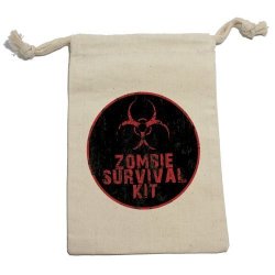 Graphics And More Zombie Survival Kit - Birthday Boy Muslin Cotton Gift Party Favor Bags - LG 12