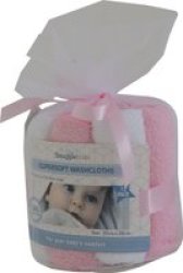 Supersoft Washcloths Pink And White 12 Pack
