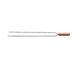 Double Barbecue Skewer With Stainless Steel Blade And Wooden Handle 65 Cm