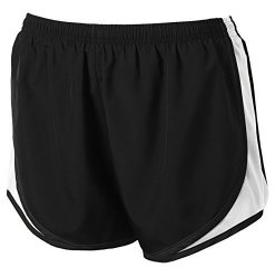 Ladies Moisture-wicking Track & Field Running Shorts. Black white Size L