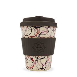 Ecoffee 12OZ 340ML Reusable Cups With Silicone Lid Tops Made With Natural Bamboo Fibre Trail Of & Lifetime