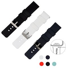 Quick Ritche Release Silicone Watch Bands 20mm Rubber Straps For Samsung Gear S2 Classic Pebble Time Round Fossil Watch