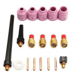 TIG 18PCS Gas Lens Collet Welding Torch Fit For WP-9 20 25 Lanthanate Tungste