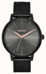 Nixon Kensington Leather Women's Watch - Black Gunmetal