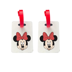 Luggage Tags - Minnie Mouse Face Red Bow