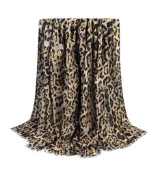 Lady's Shawl scarf Cashmere With Bronzing - Brown black