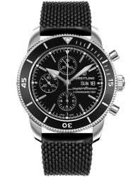 Breitling Superocean Heritage II Chronograph 44 Black Dial Aero Classic Rubber Strap Men's Watch