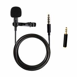 Lavalier Lapel Microphone Clip On Omnidirectional Condenser MIC Professional For Iphone Samsung Galaxy Android Smartphones Ipad Ipod & Dslr Camera Recording Youtube Interview Studio Video