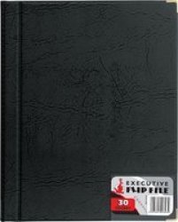 A4 Executive Leather Look Display Book - 30 Pocket Black