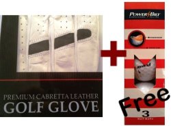 Twin Pack Founders Club Club Mens Left Large Golf Gloves + : Powerbilt Golf Balls Sleeve Of 3