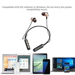 Jonerytimebluetooth Headphones Wireless Sports Earphones Neckband Headset With MIC For Iphone Gold