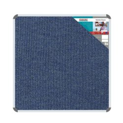 Bulletin Board Ribbed Aluminium Frame 1000X1000MM - Denim