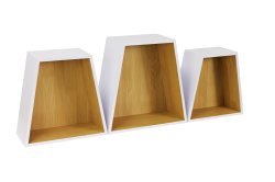Fine Living - Juno Shelves - Two-tone Boxes - Set Of 3 - White wood