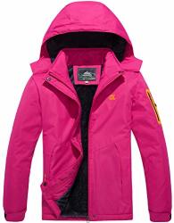 Rdruko Women's Outdoor Jacket Raincoat Sportswear Camping Hiking Mountaineer Travel Jackets Women Rose Red Us M