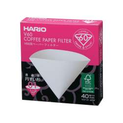 Hario V60 Coffee Dripper Paper Filters - 01 1-2 Cup Box Of 40
