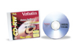 Verbatim CD-RW Colours - 2x - 4x Slim Case 700MB Box Of 5