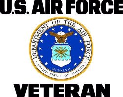 U.s. Air Force Veteran Decal 6" Free Shipping In The United States