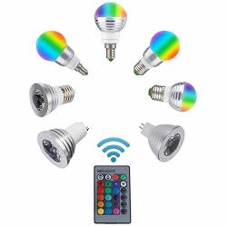 Mmyyy Smart Light Bulb LED Rgb Bulb Lamp E27 E14 GU10 85-265V MR16 12V LED Changeable Spotlight 3W Rgb Lighting +remote Control
